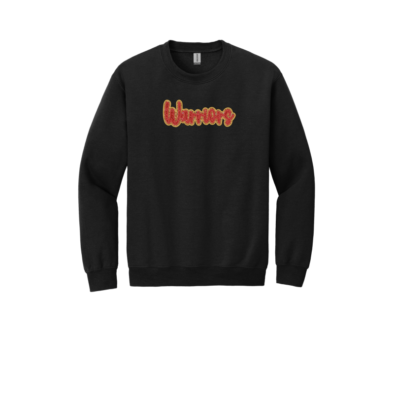 Embroidered Warriors Double Glitter Applique YOUTH Sweatshirt -Local Pick Up/Delivery