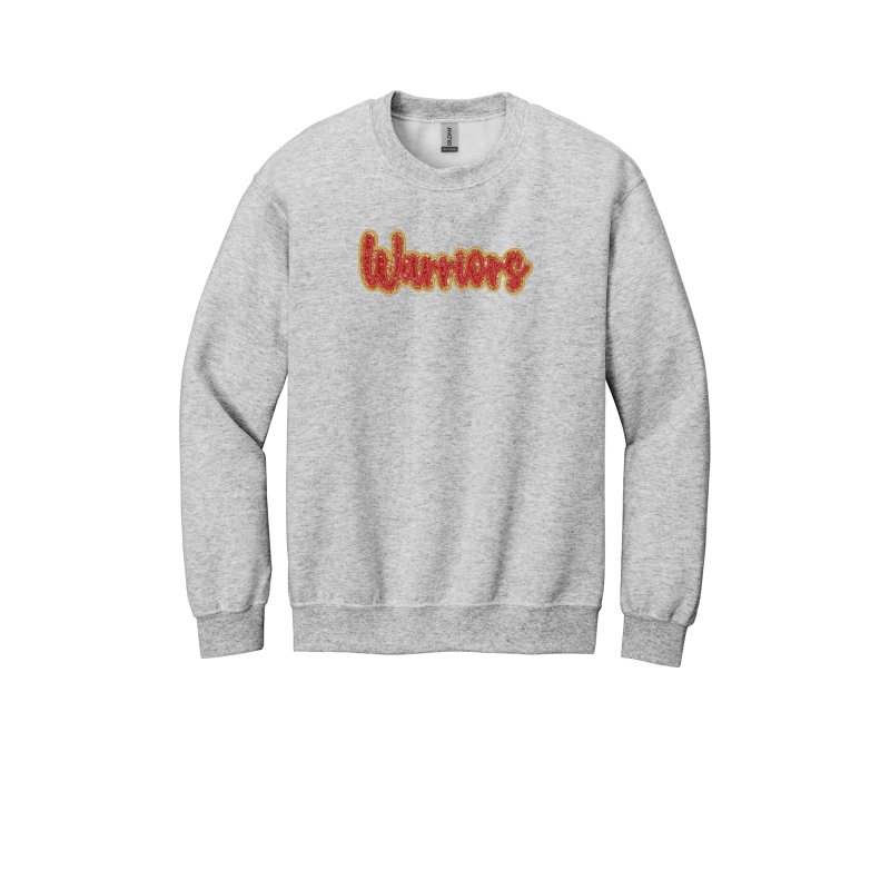 Embroidered Warriors Double Glitter Applique YOUTH Sweatshirt -Local Pick Up/Delivery