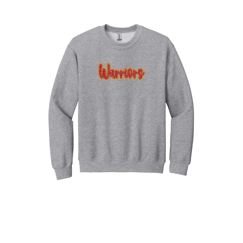 Embroidered Warriors Double Glitter Applique YOUTH Sweatshirt -Local Pick Up/Delivery