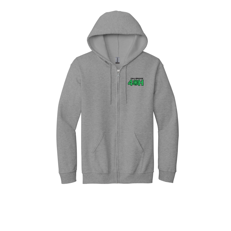 Embroidered 4H ADULT Zip Up Hoodie (No back design)