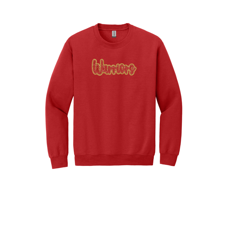 Embroidered Warriors Double Glitter Applique YOUTH Sweatshirt -Local Pick Up/Delivery
