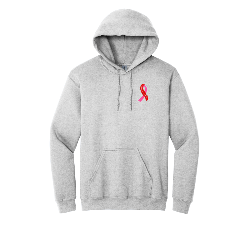 EMBROIDERED-Feather/Pink Ribbon- Hoodie -FPW