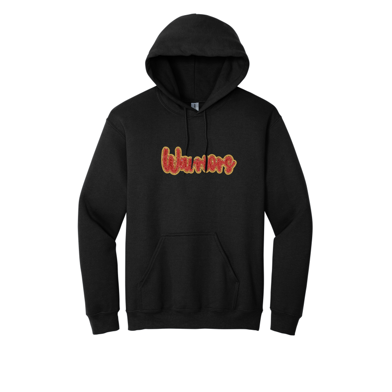 Embroidered Warriors Double Glitter Applique YOUTH Sweatshirt -Local Pick Up/Delivery
