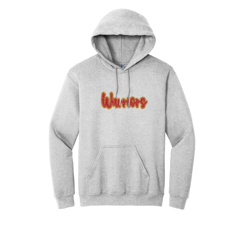 Embroidered Warriors Double Glitter Applique YOUTH Sweatshirt -Local Pick Up/Delivery