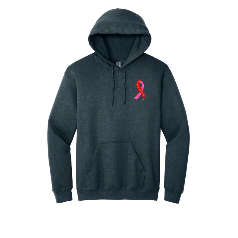 EMBROIDERED-Feather/Pink Ribbon- Hoodie -FPW