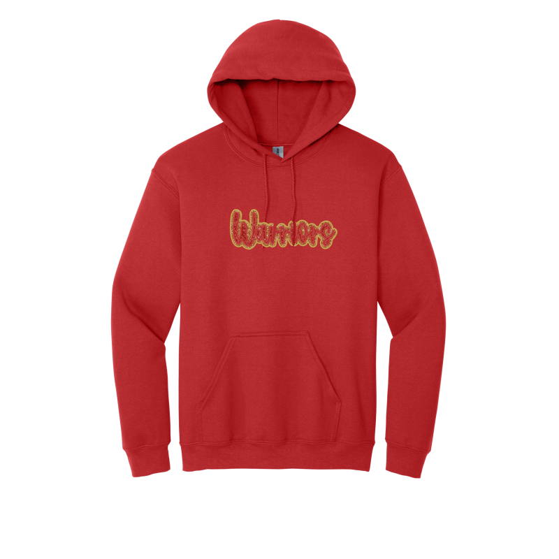 Embroidered Warriors Double Glitter Applique YOUTH Sweatshirt -Local Pick Up/Delivery