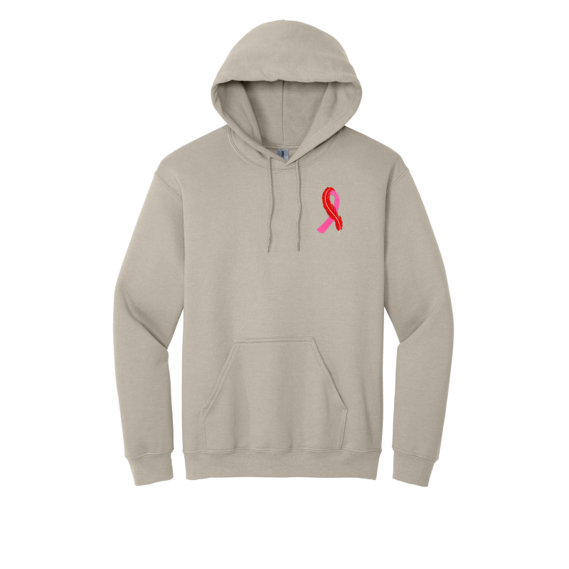 EMBROIDERED-Feather/Pink Ribbon- Hoodie -FPW