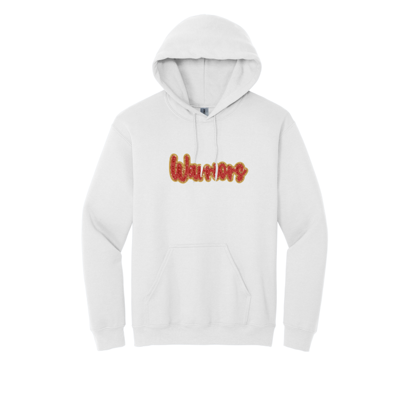 Embroidered Warriors Double Glitter Applique YOUTH Sweatshirt -Local Pick Up/Delivery