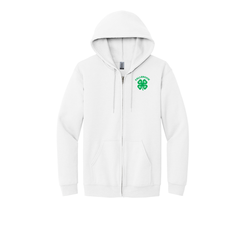 Embroidered Clover 4H ADULT Zip Up Hoodie (No back design)