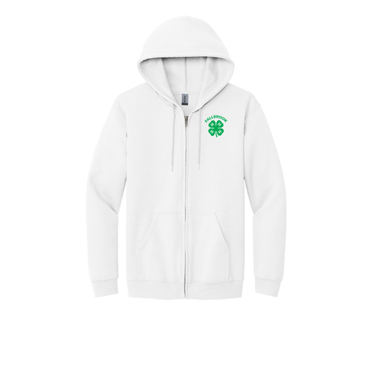 Embroidered Clover 4H ADULT Zip Up Hoodie (No back design)