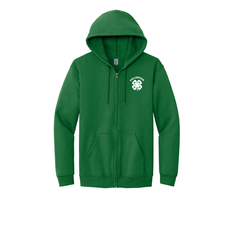 Embroidered Clover 4H ADULT Zip Up Hoodie (No back design)