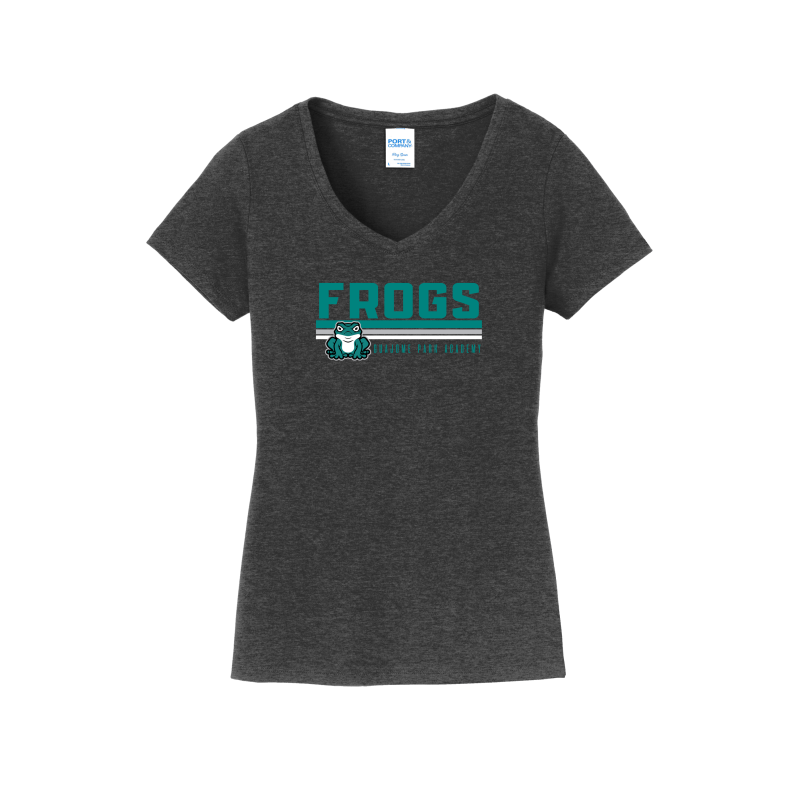 Stripe Frogs Design- Women's V-Neck