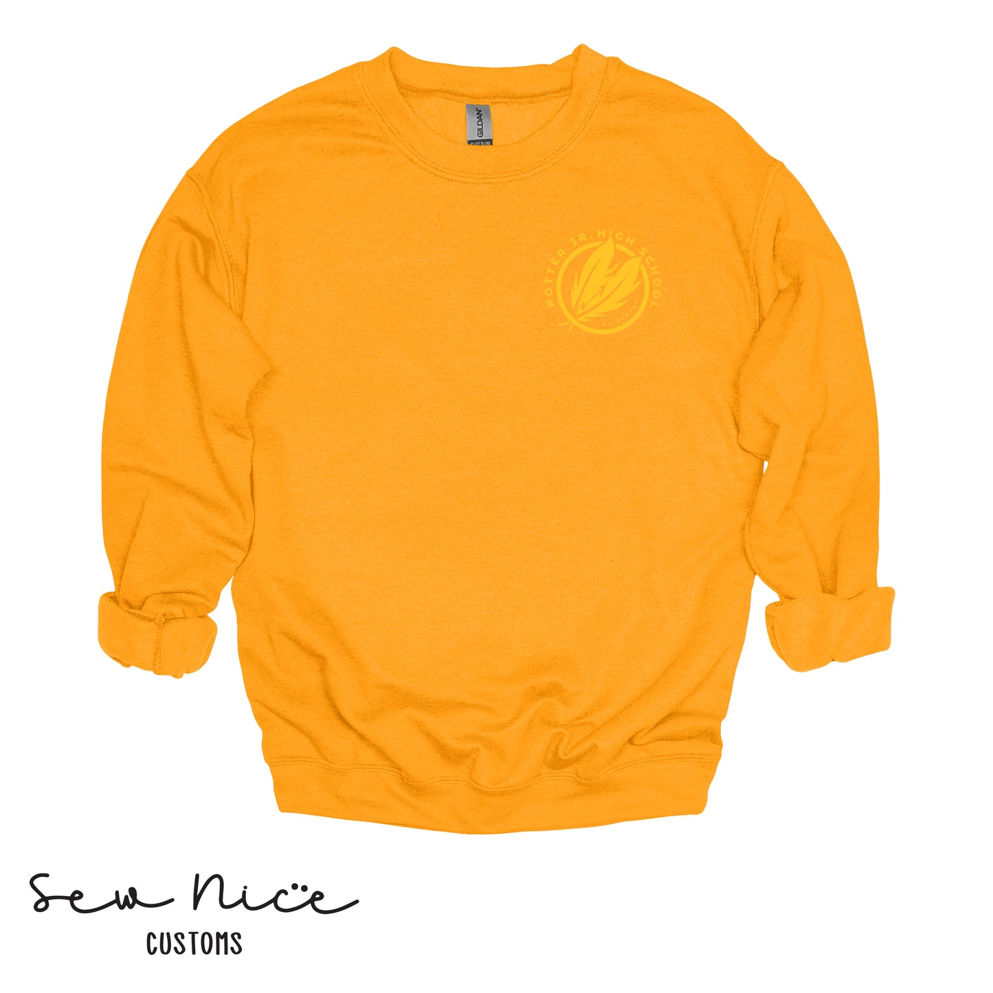 Potter Monochromatic Embroidered Design -Unisex Adult/Youth Crewneck Sweatshirt