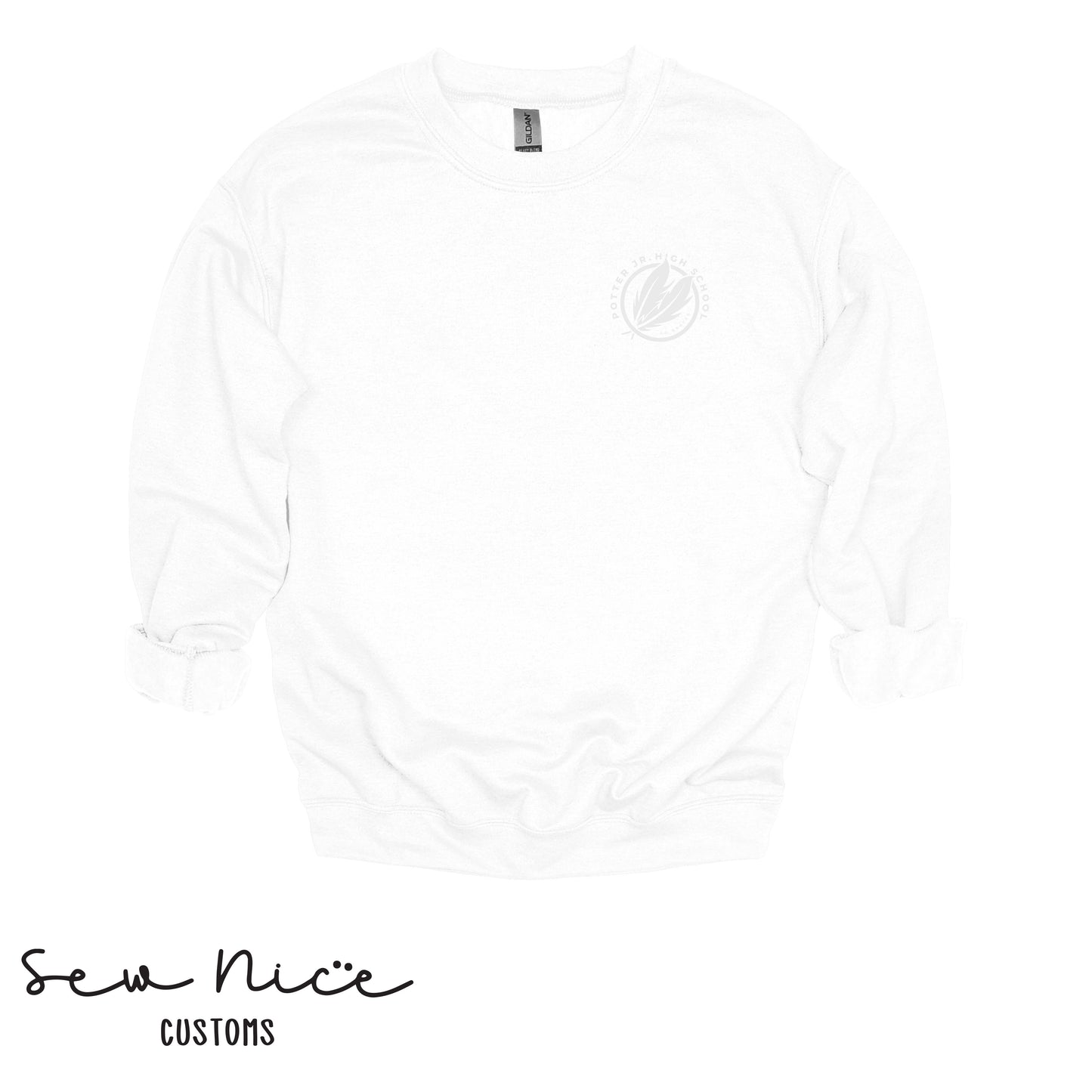 Potter Monochromatic Embroidered Design -Unisex Adult/Youth Crewneck Sweatshirt