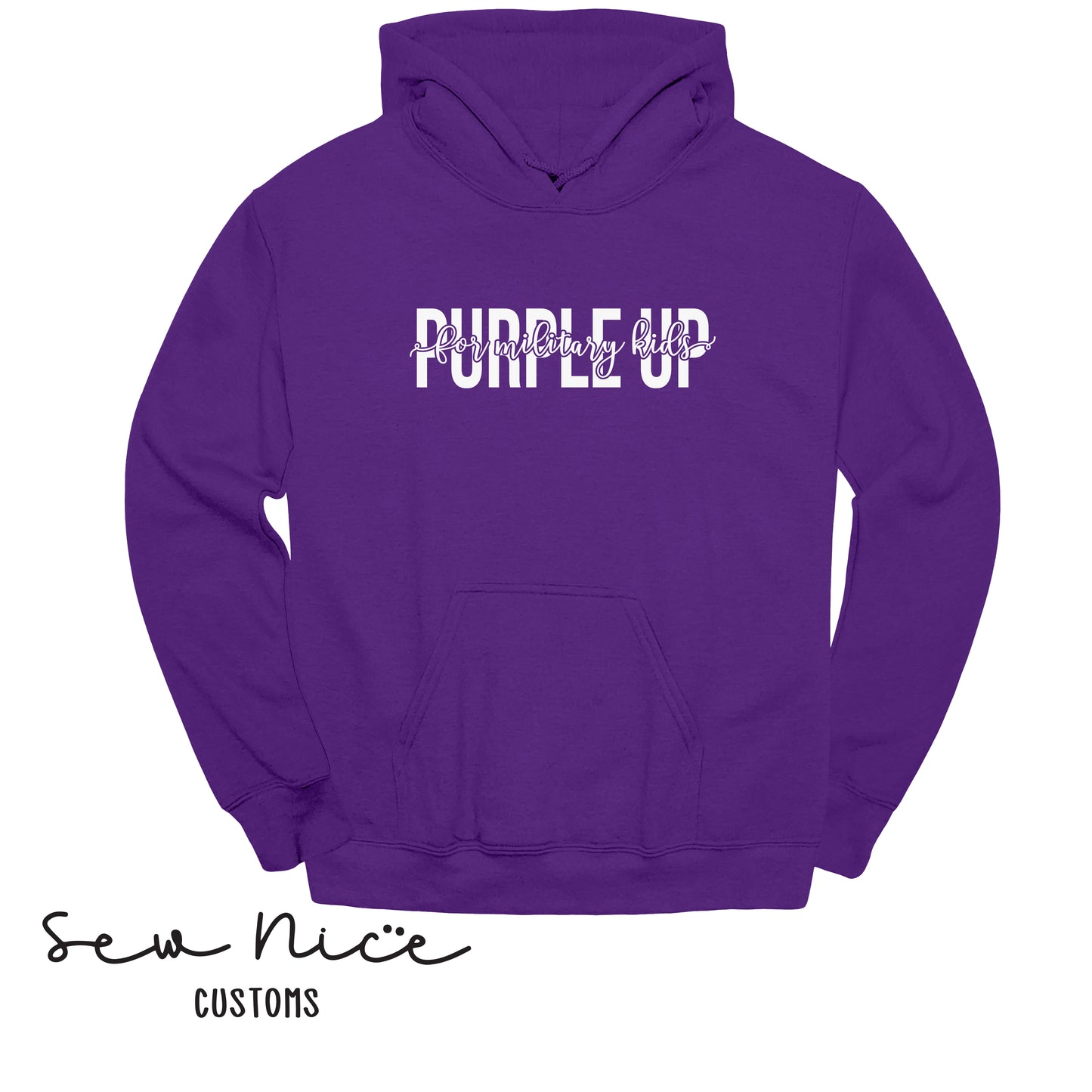 Purple Up Script - Adult Hoodie