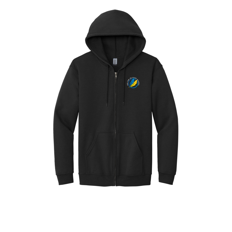 EMBROIDERED Potter Jr. High Logo Full Zip Up Hoodie