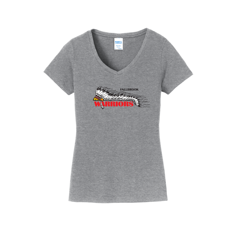 Warriors Headdress- Women's V-Neck Shirt -FHS Water Polo