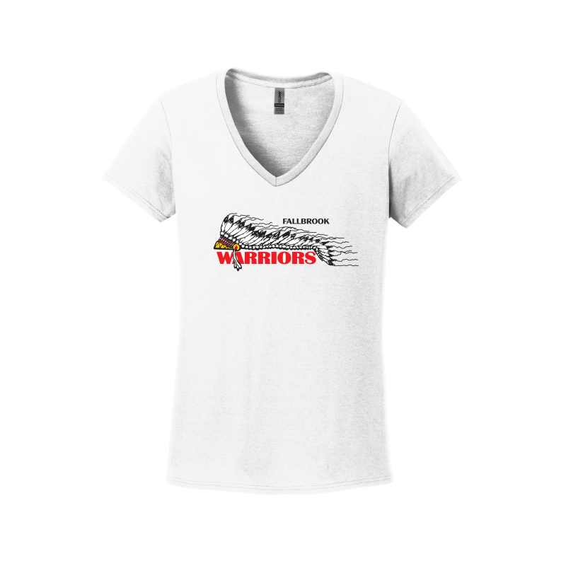 Warriors Headdress- Women's V-Neck Shirt -FHS Water Polo