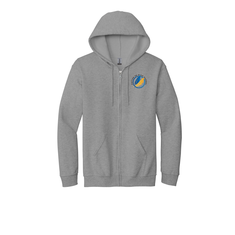 EMBROIDERED Potter Jr. High Logo Full Zip Up Hoodie