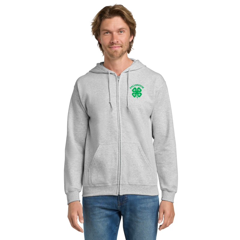 Embroidered Clover 4H ADULT Zip Up Hoodie (No back design)