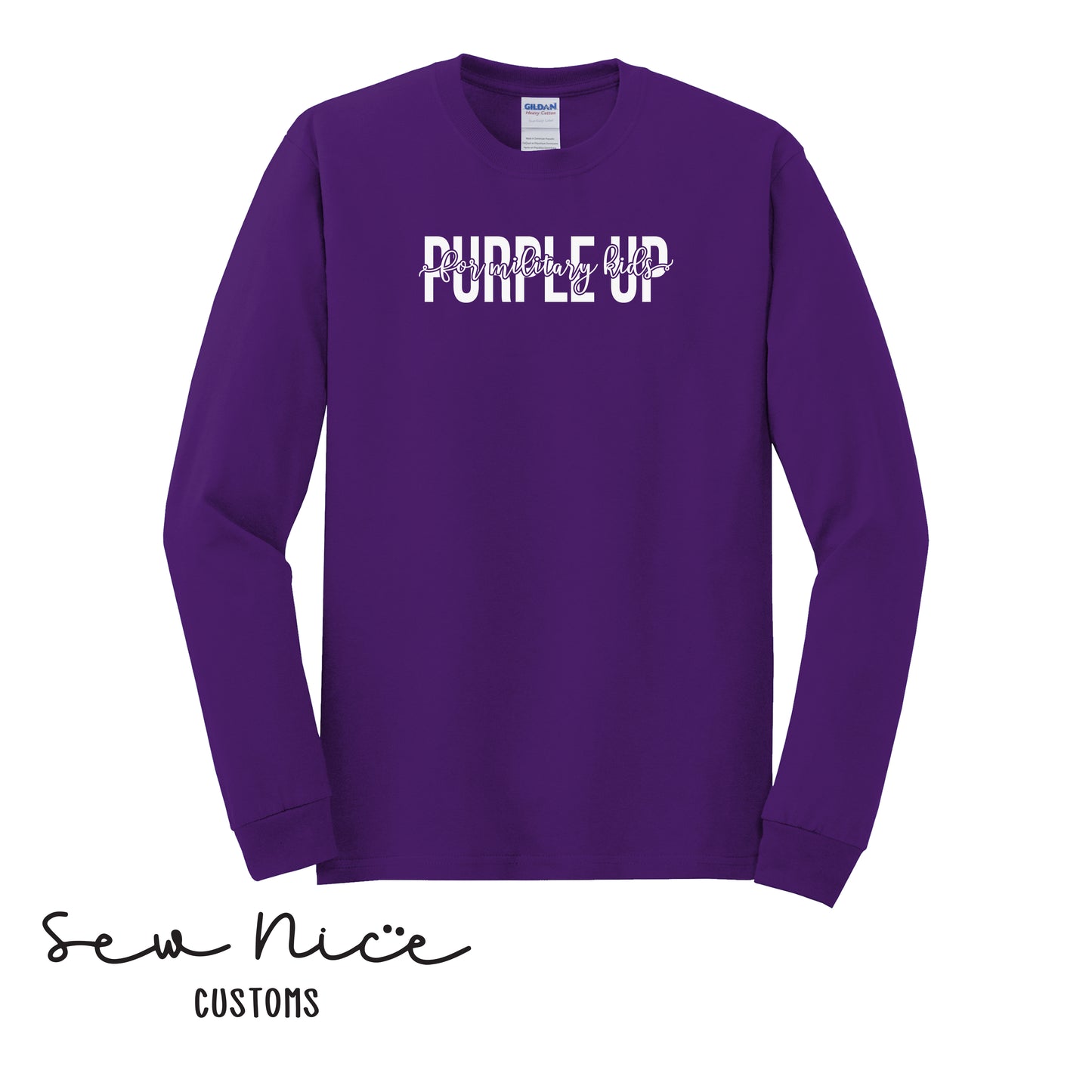 Purple Up Script -Adult Long Sleeve Shirt