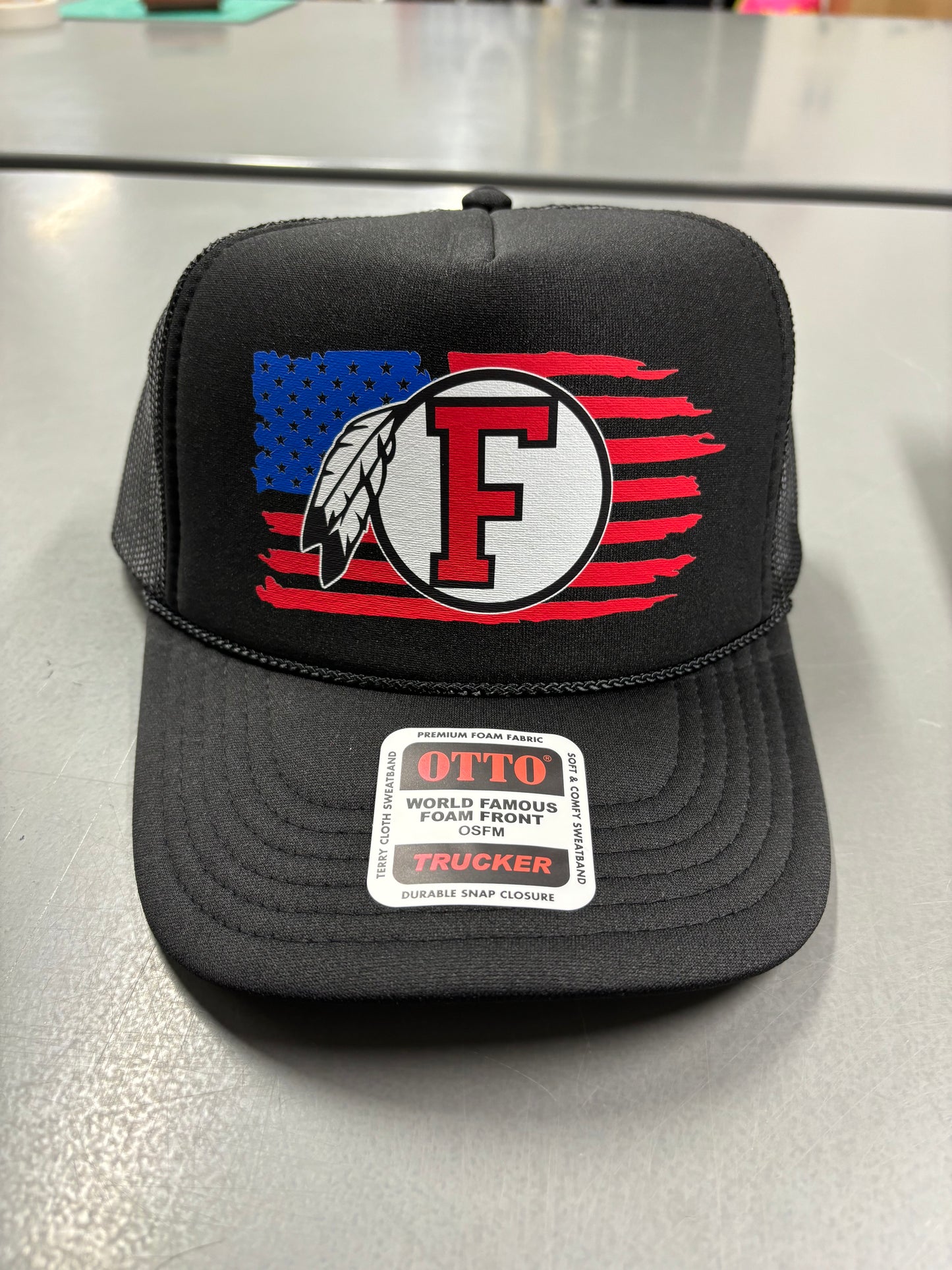 American Flag Foam Trucker Hat -FPW CHEER