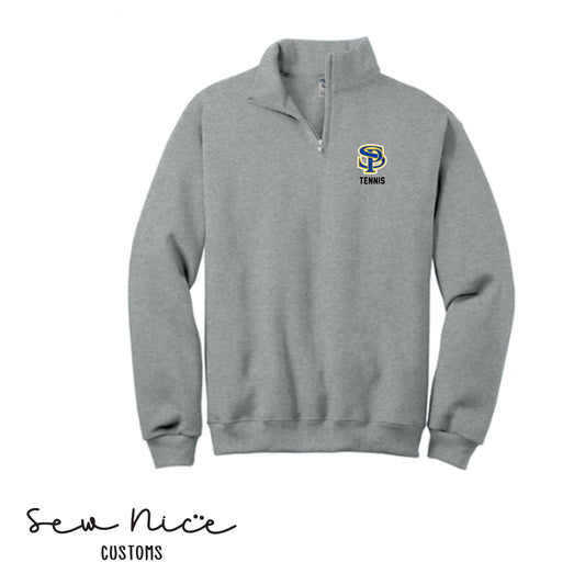 EMBROIDERED SP Tennis- Unisex Adult 1/4 Zip Sweatshirt