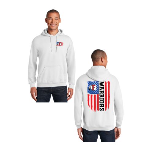 American Flag - Warriors - FRONT/BACK ADULT Hoodie