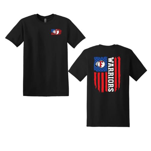American Flag - Warriors - FRONT/BACK ADULT Shirt