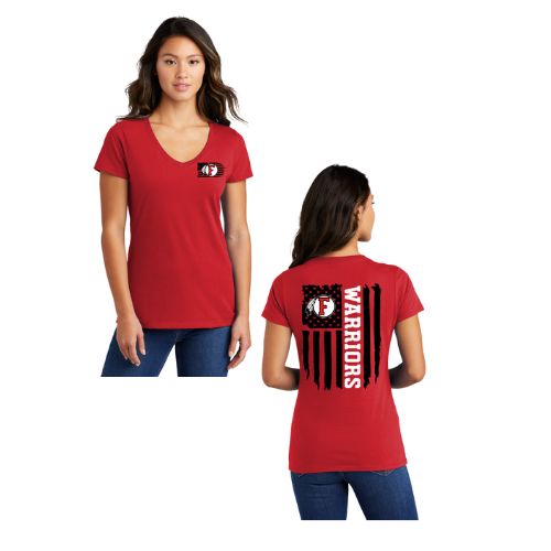 American Flag - Warriors - Women's V-Neck