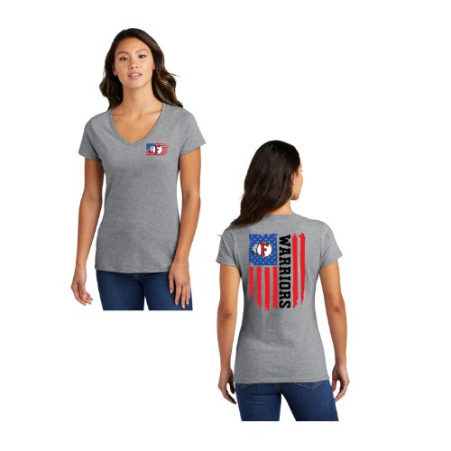 American Flag - Warriors - Women's V-Neck