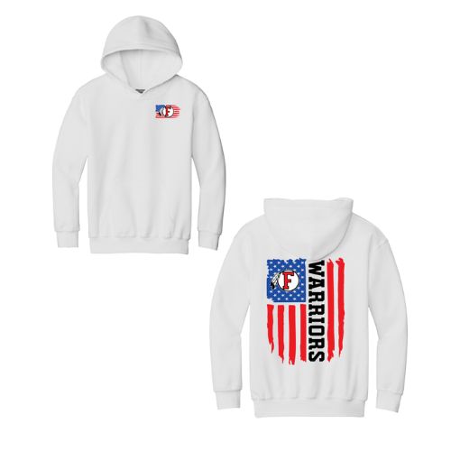 American Flag - Warriors - FRONT/BACK YOUTH Hoodie