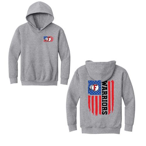 American Flag - Warriors - FRONT/BACK YOUTH Hoodie