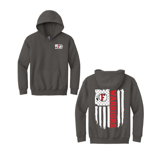 American Flag - Warriors - FRONT/BACK YOUTH Hoodie
