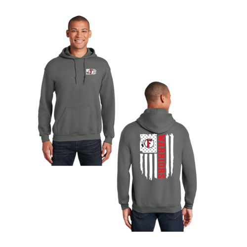 American Flag - Warriors - FRONT/BACK ADULT Hoodie