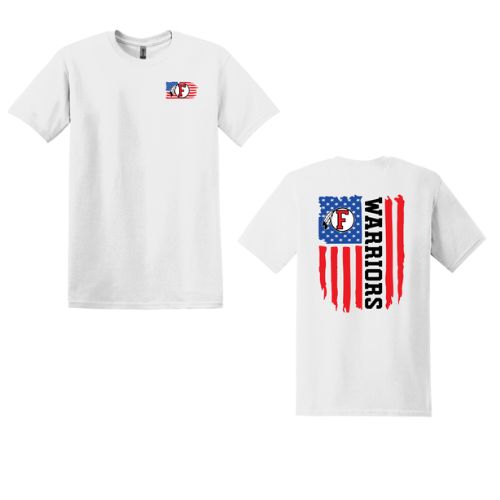 American Flag - Warriors - FRONT/BACK ADULT Shirt