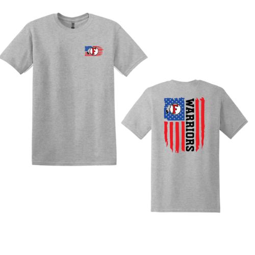 American Flag - Warriors - FRONT/BACK ADULT Shirt