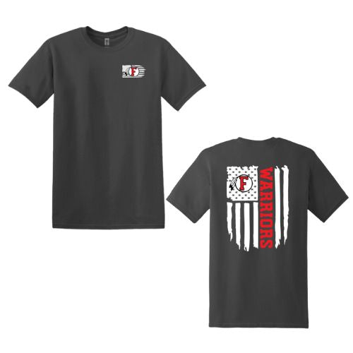 American Flag - Warriors - FRONT/BACK ADULT Shirt