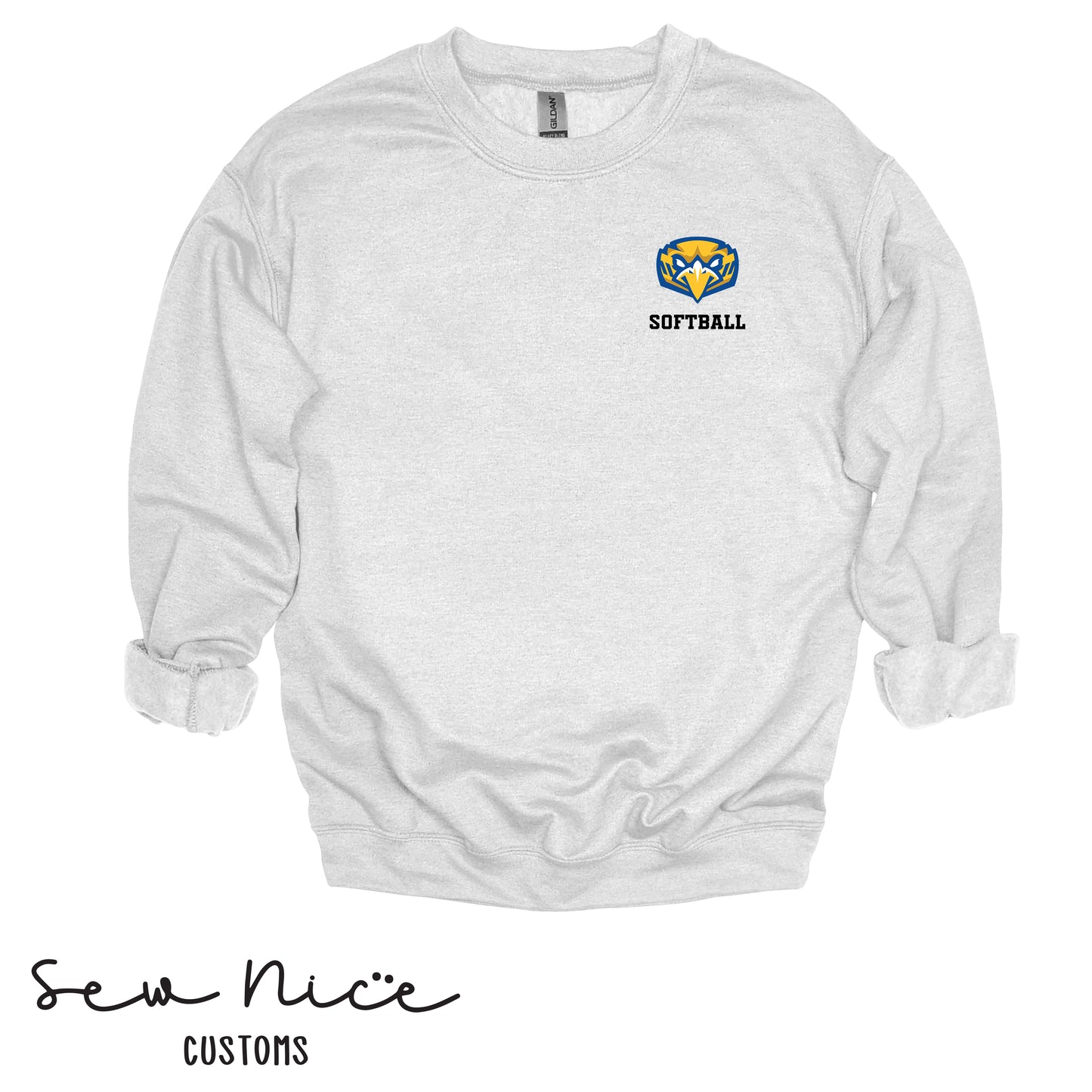 Embroidered Eagle Logo- Softball - Crewneck Sweatshirt
