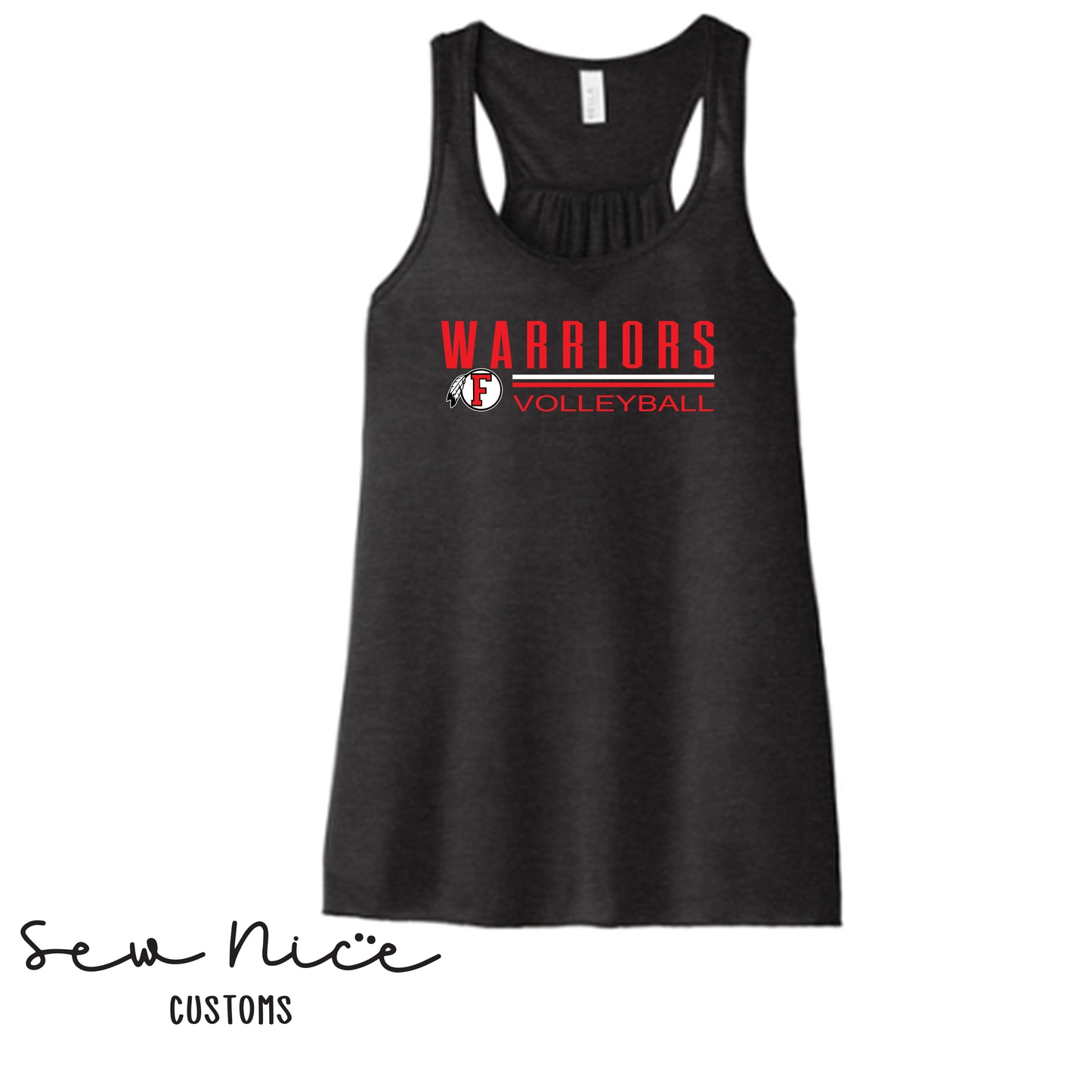 Stripe  Warriors Volleyball- Bella Canvas Flowy Tank Top