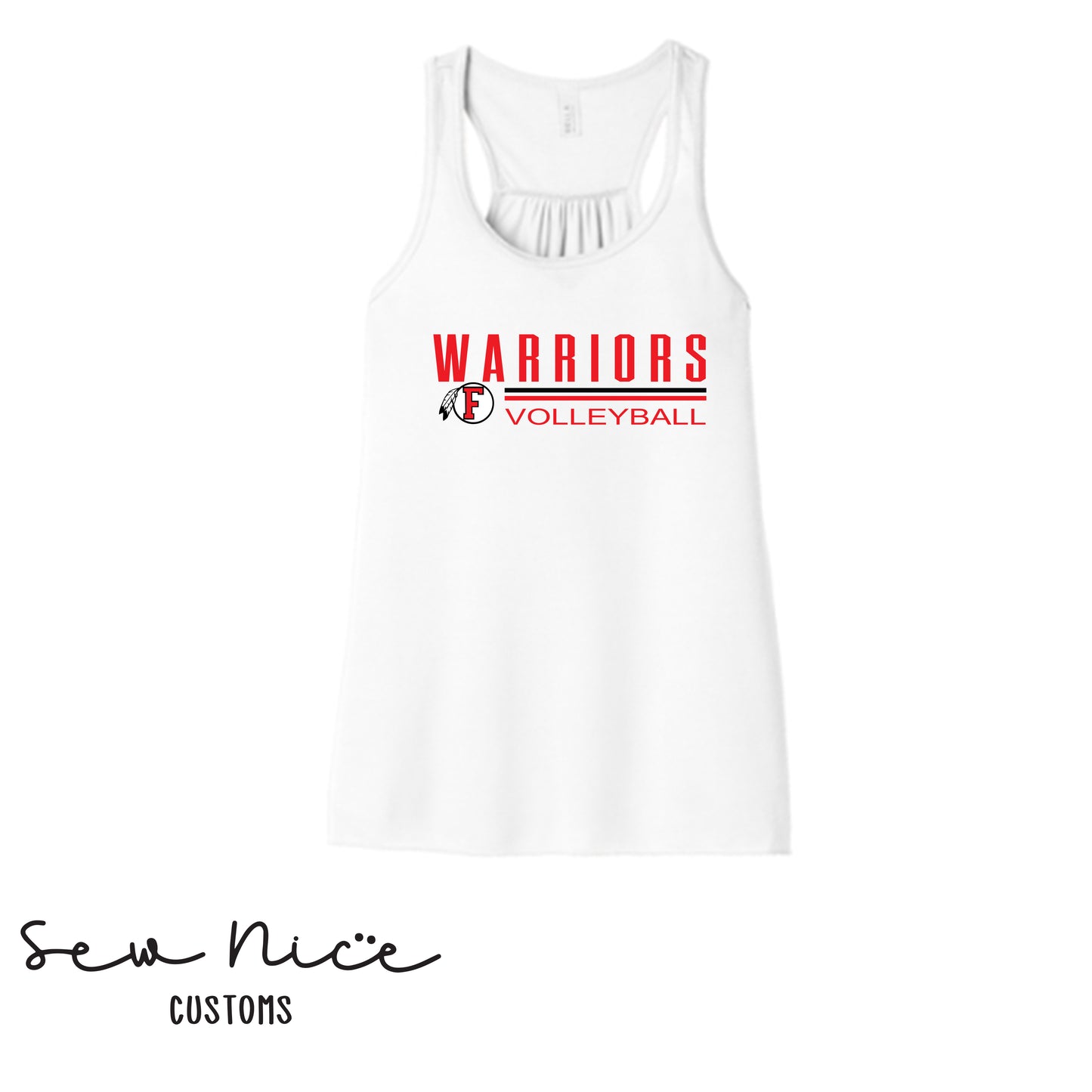 Stripe  Warriors Volleyball- Bella Canvas Flowy Tank Top