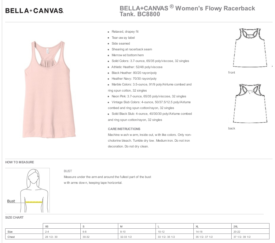 WARRIORS FHS Water Polo - Ladies Bella Canvas Flowy Tank Top