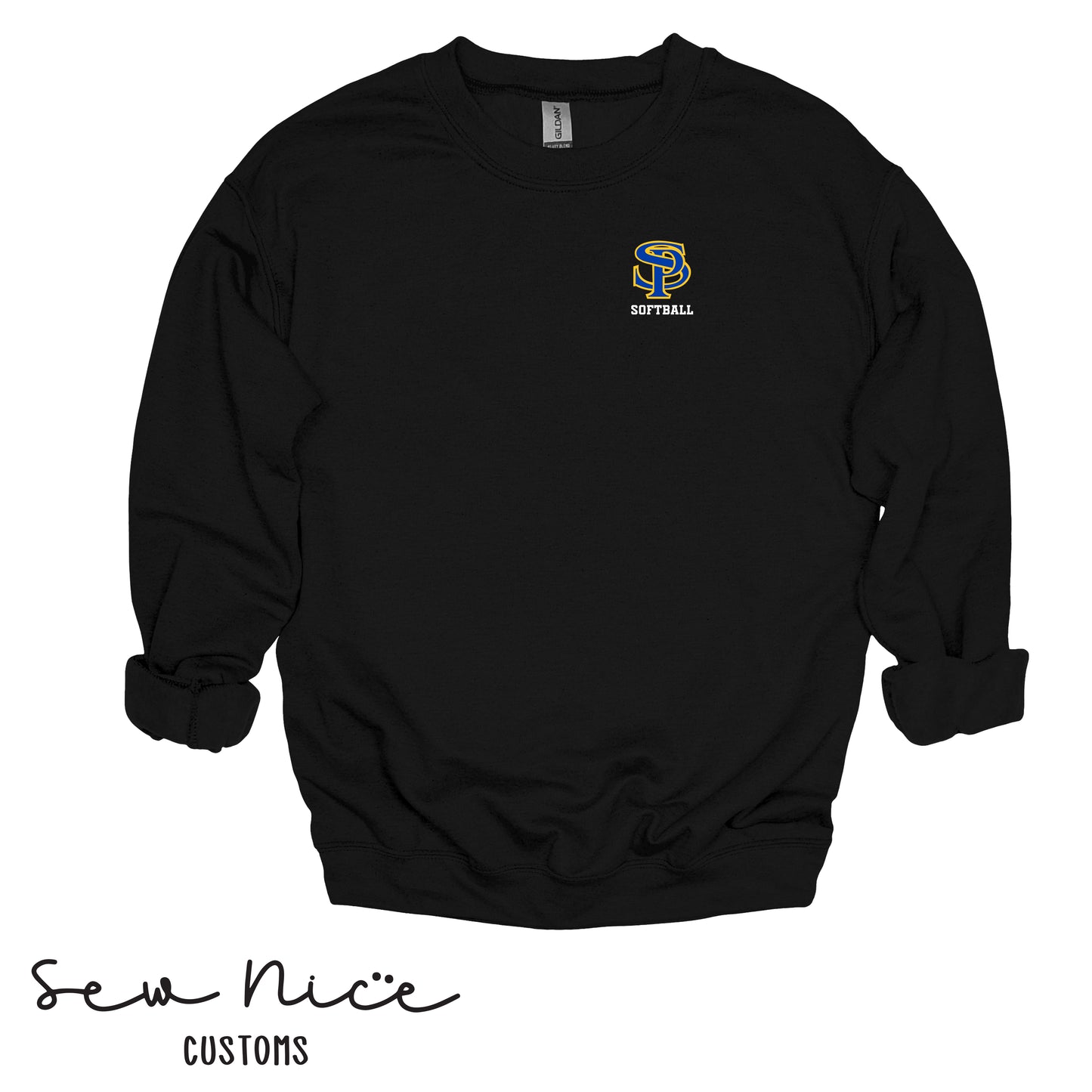 Embroidered SP Logo- Softball-Crewneck Sweatshirt