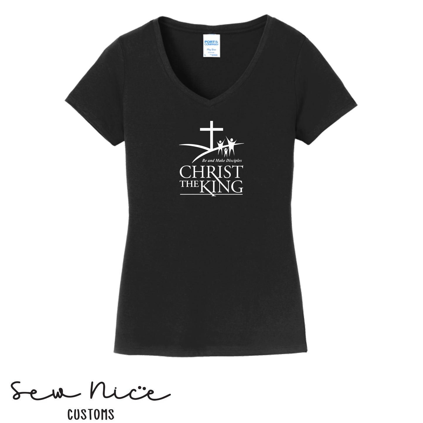 Christ the King Logo- Ladies V-Neck Shirt