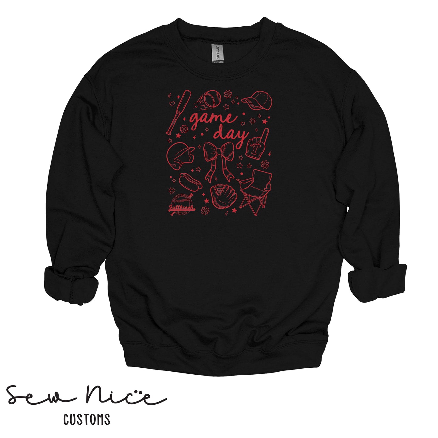 FYB Doodle Game Day- Unisex Cotton Crewneck Sweatshirt