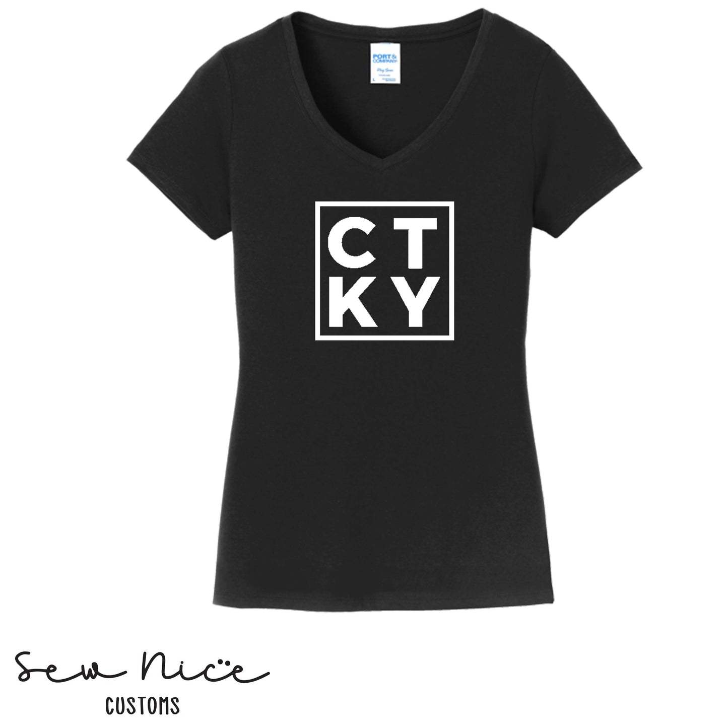 CTKY Logo- Ladies V-Neck Shirt