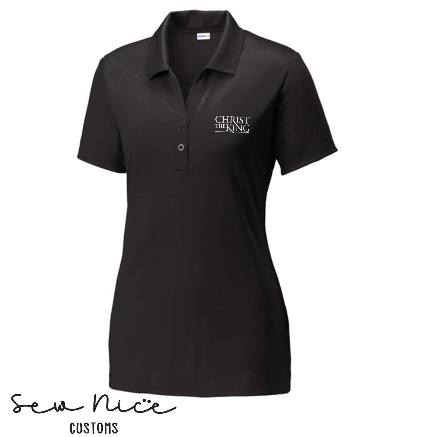 Embroidered Christ The King Logo - Ladies Polo