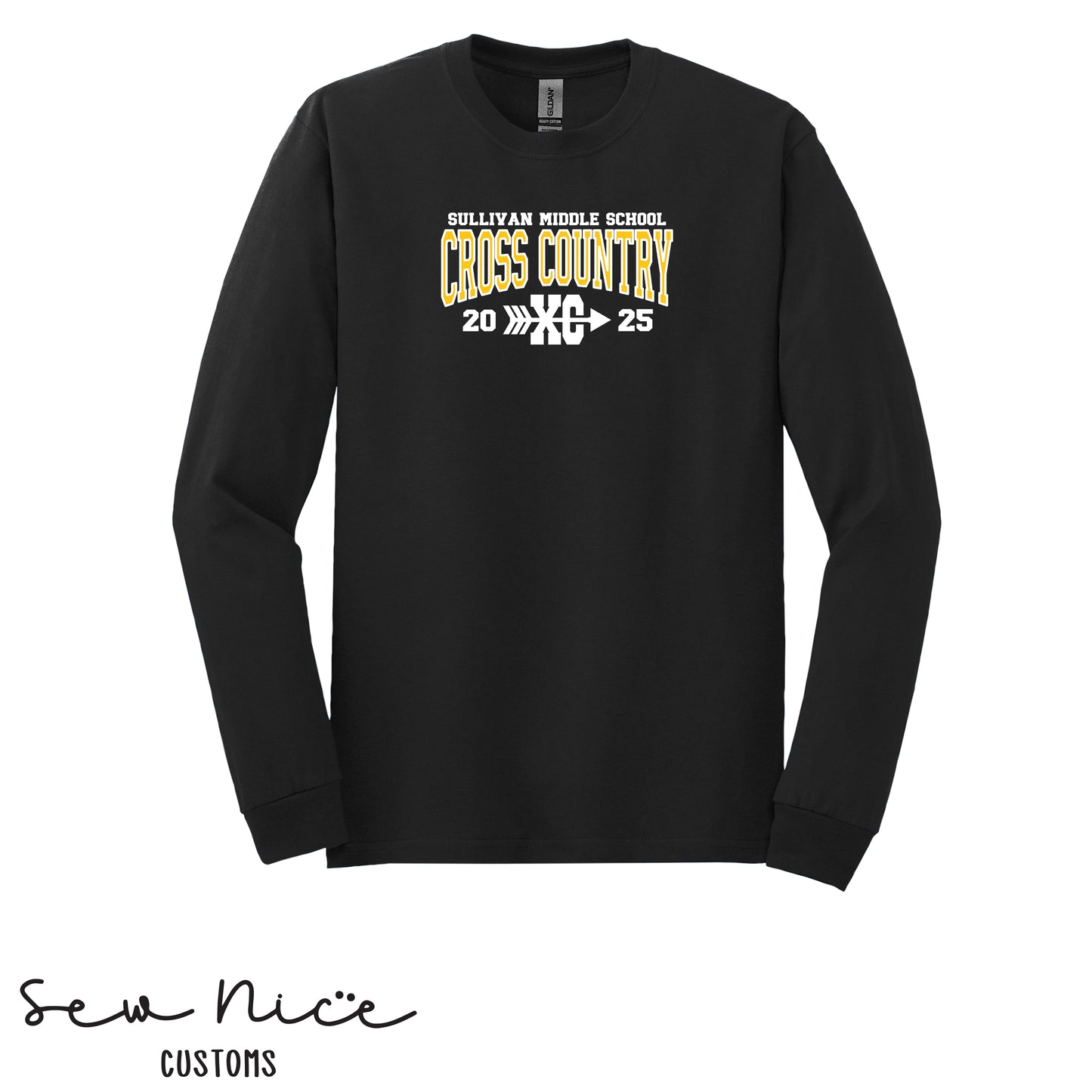 Sullivan Middle School Cross Country XC- Unisex Adult/Youth Long Sleeve Shirt