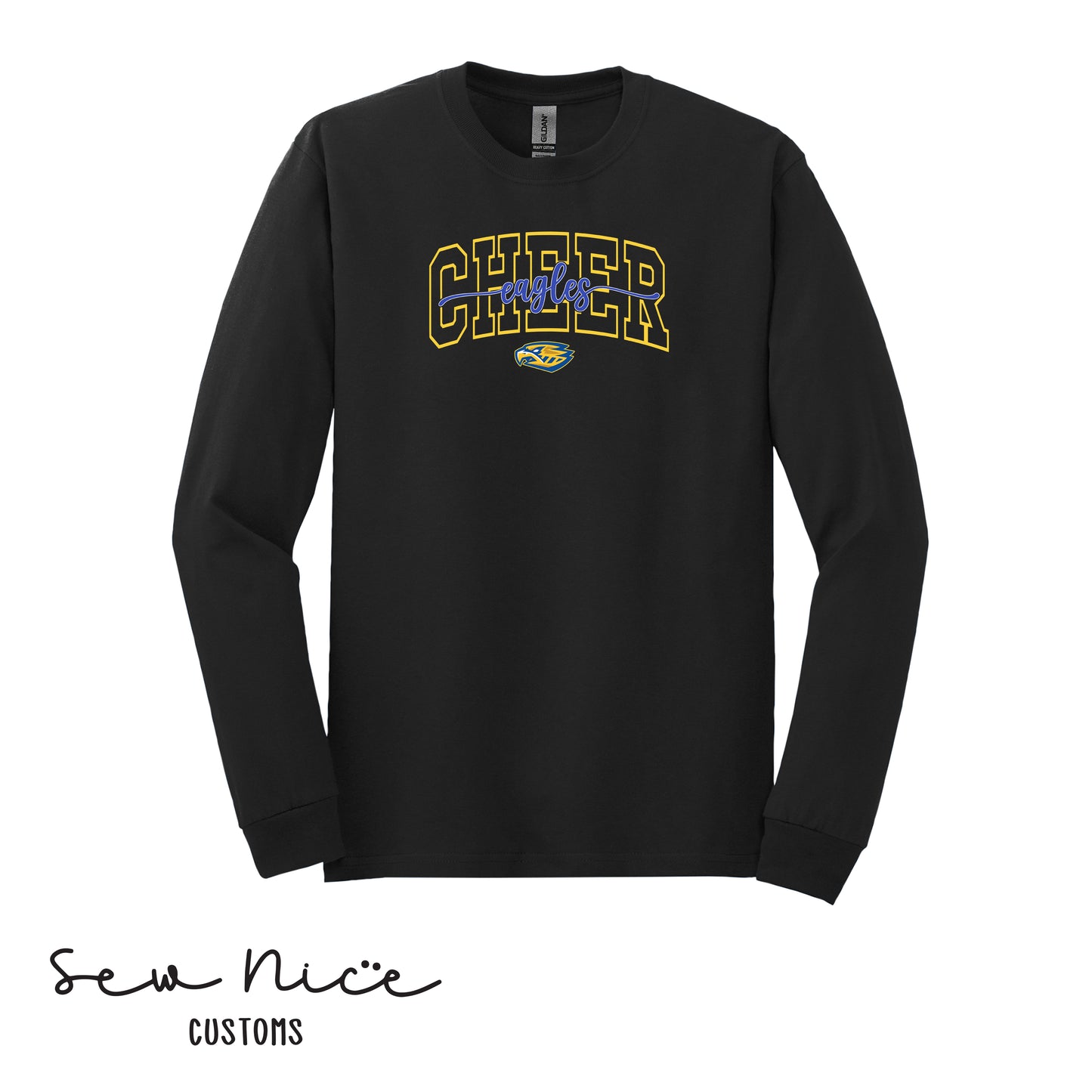 CHEER Eagles Script- Unisex Adult/Youth Long Sleeve Shirt