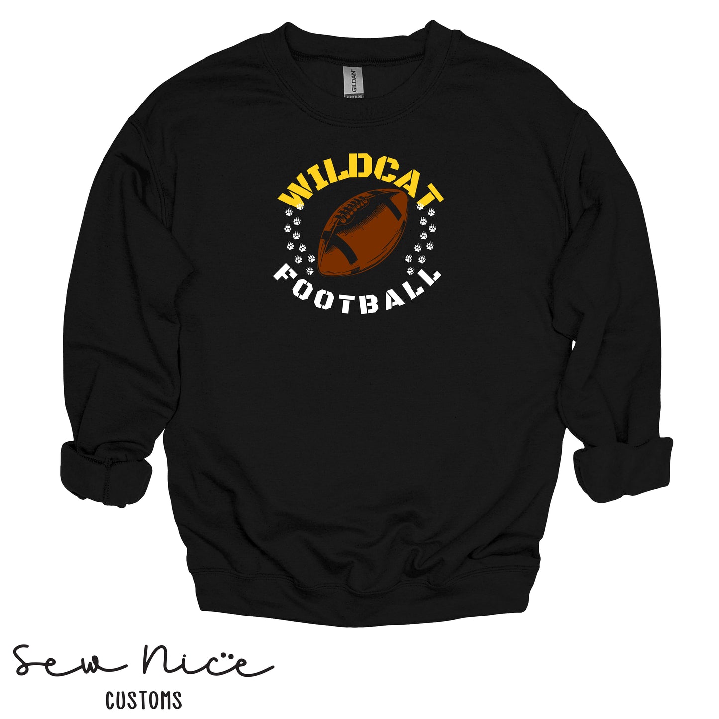 Sullivan Football Paw Prints- Adult/Youth Crewneck Sweatshirt
